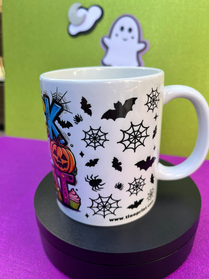 Diseño lateral de taza de halloween tinoprint