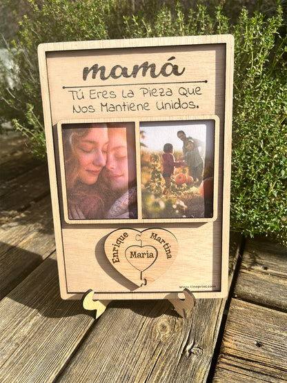 regalo día de la madre letrero madera personalizado con fotos