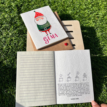 libreta reciclada personalizada con lápiz de bambú