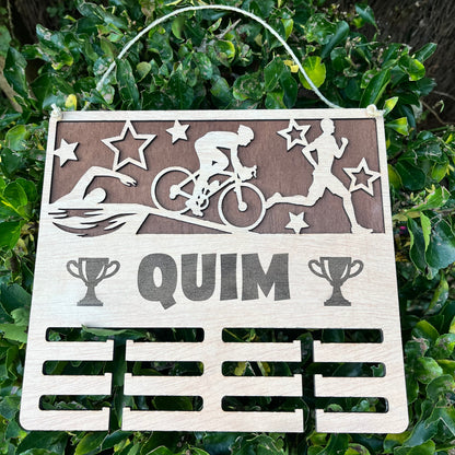 Medallero artesanal de madera para regalo deportivo