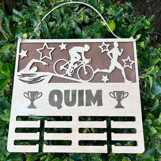 Medallero artesanal de madera para regalo deportivo