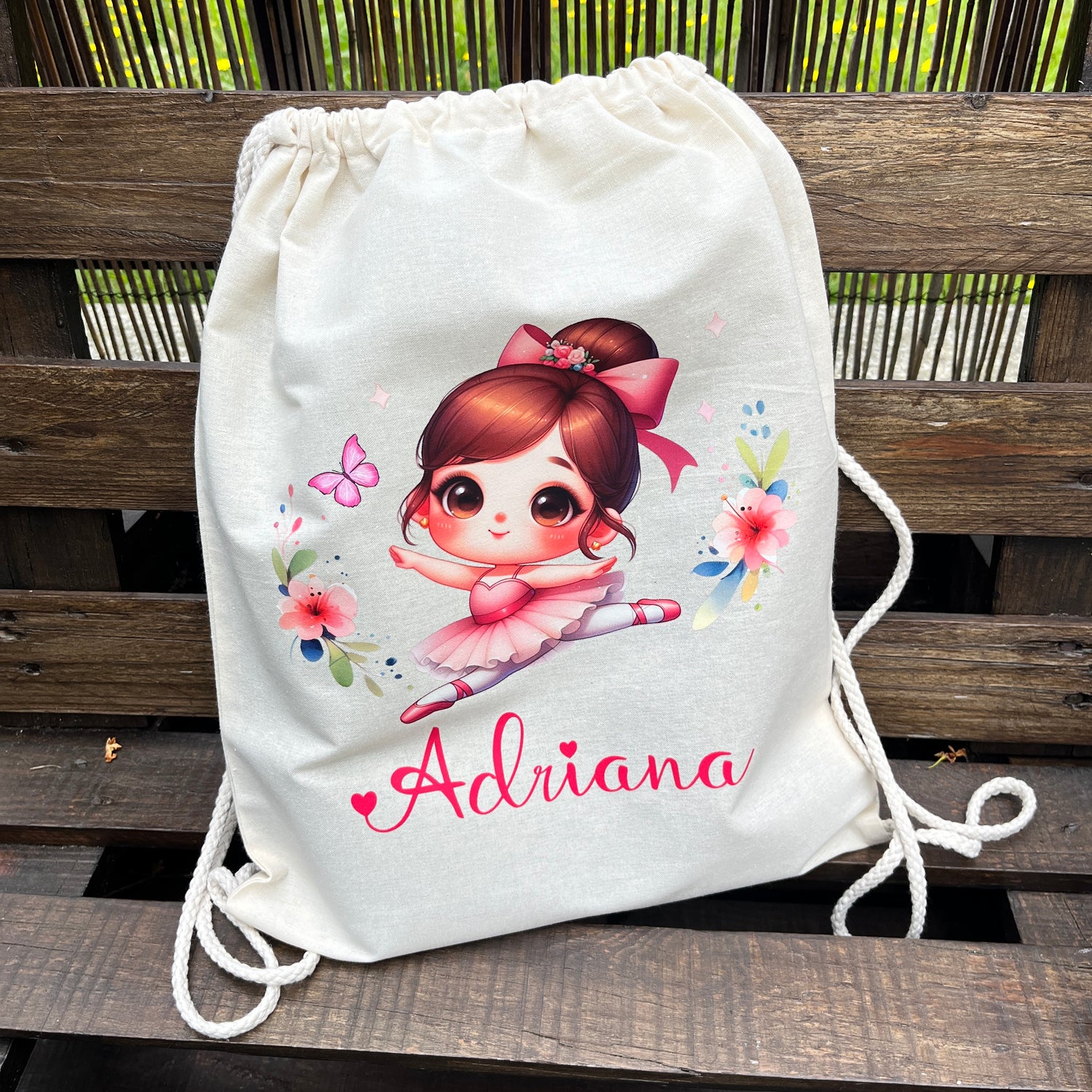 mochila ecológica reutilizable personalizada con nombre