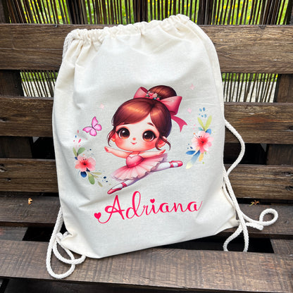 mochila ecológica reutilizable personalizada con nombre