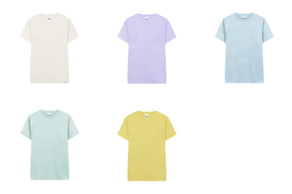 Colores disponibles de camisetas de algodón organico