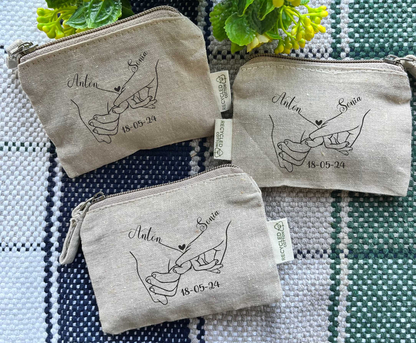 monedero personalizado para invitados de boda