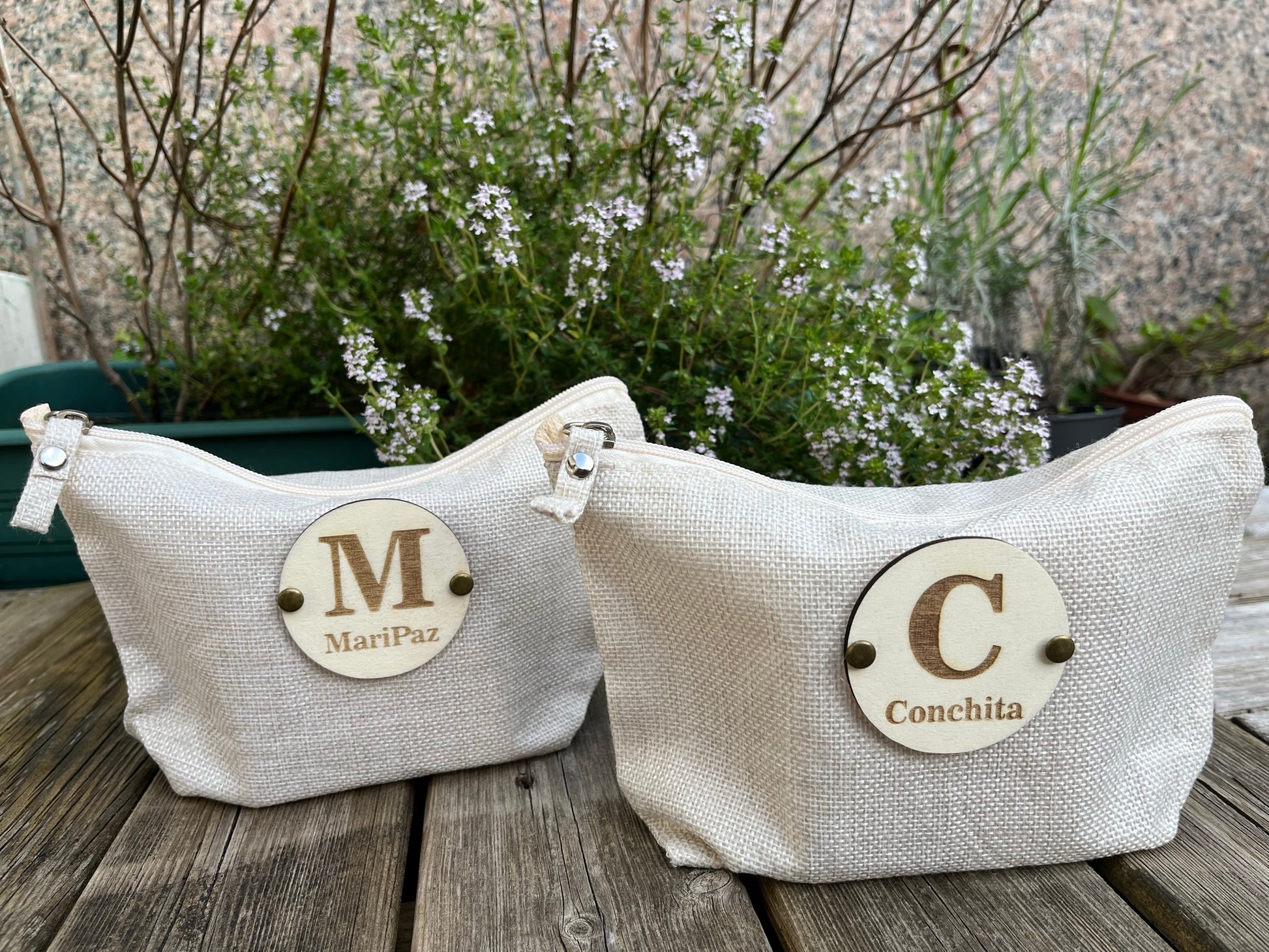 neceser natural personalizado chapa de madera con nombre