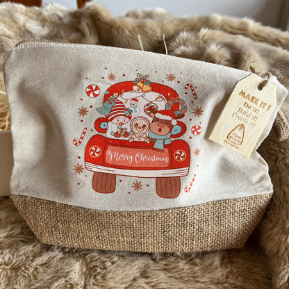 neceser natural personalizado con diseño de navidad