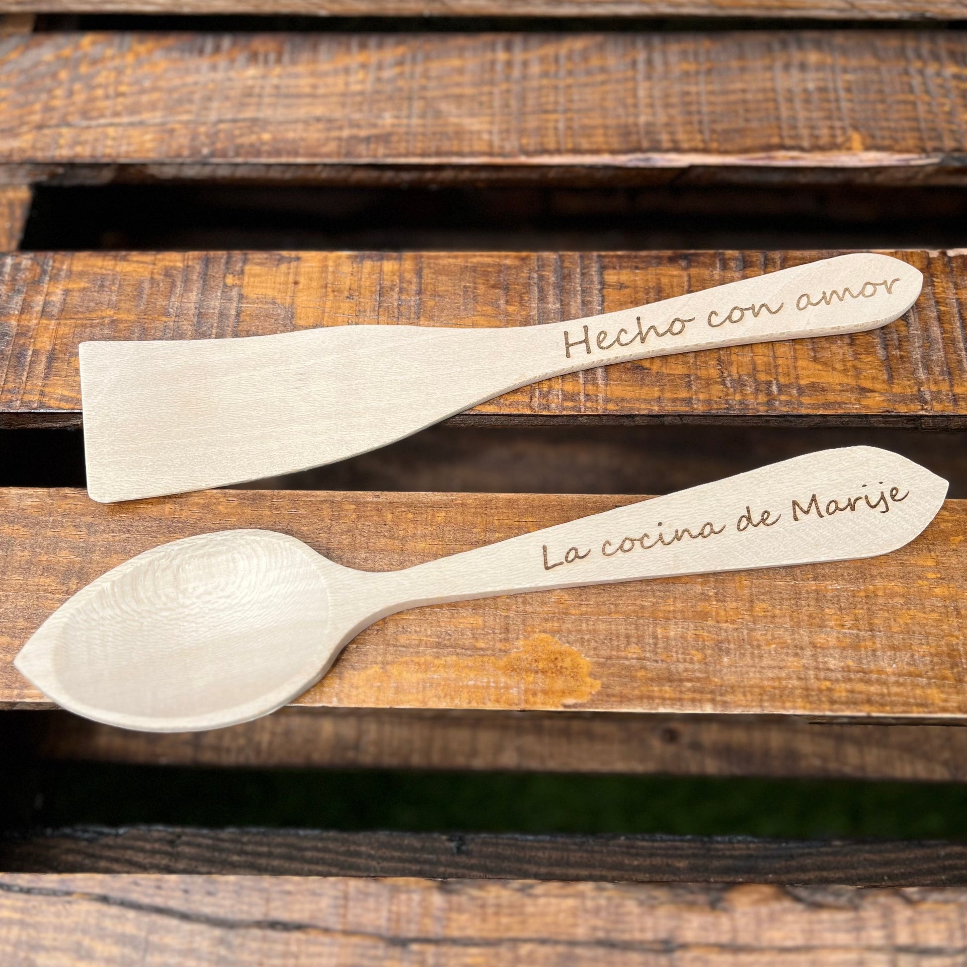 herramientas menaje de madera para cocina personalizadas