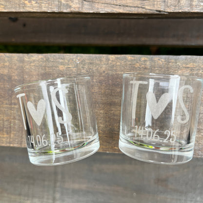 Vasos de chupitos personalizados con láser para parejas