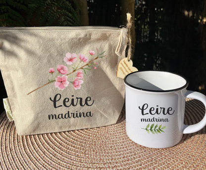 regalo madrina boda neceser y taza personalizados