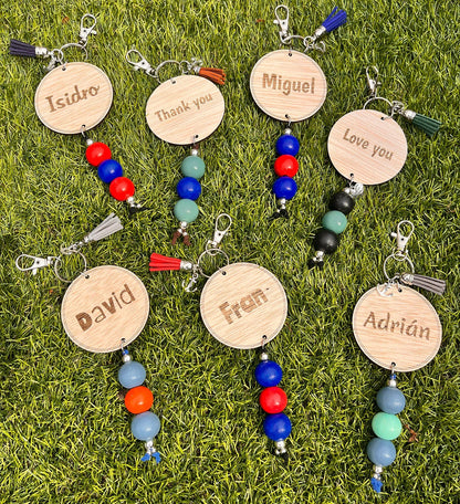 Llavero de madera personalizados de regalos para maestros y profesores
