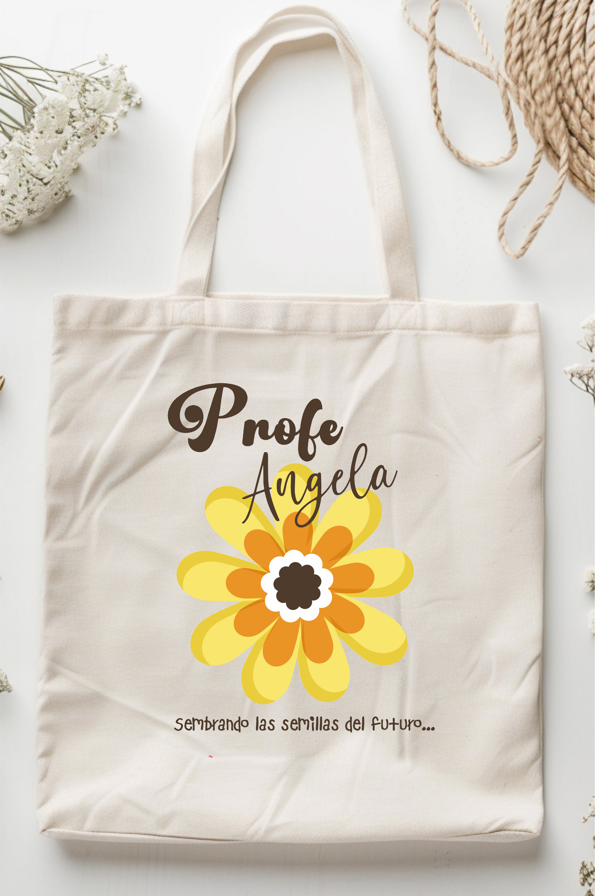 bolsa ecológica personalizada para profesora