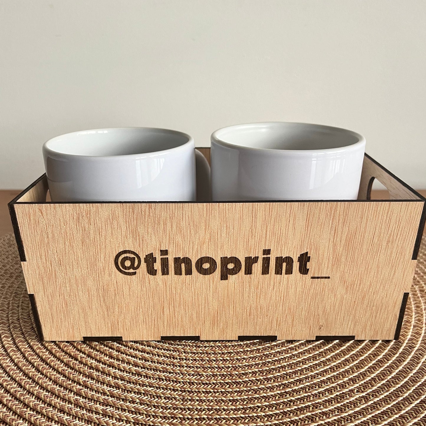 tazas vintage personalizadas para pareja en caja de madera