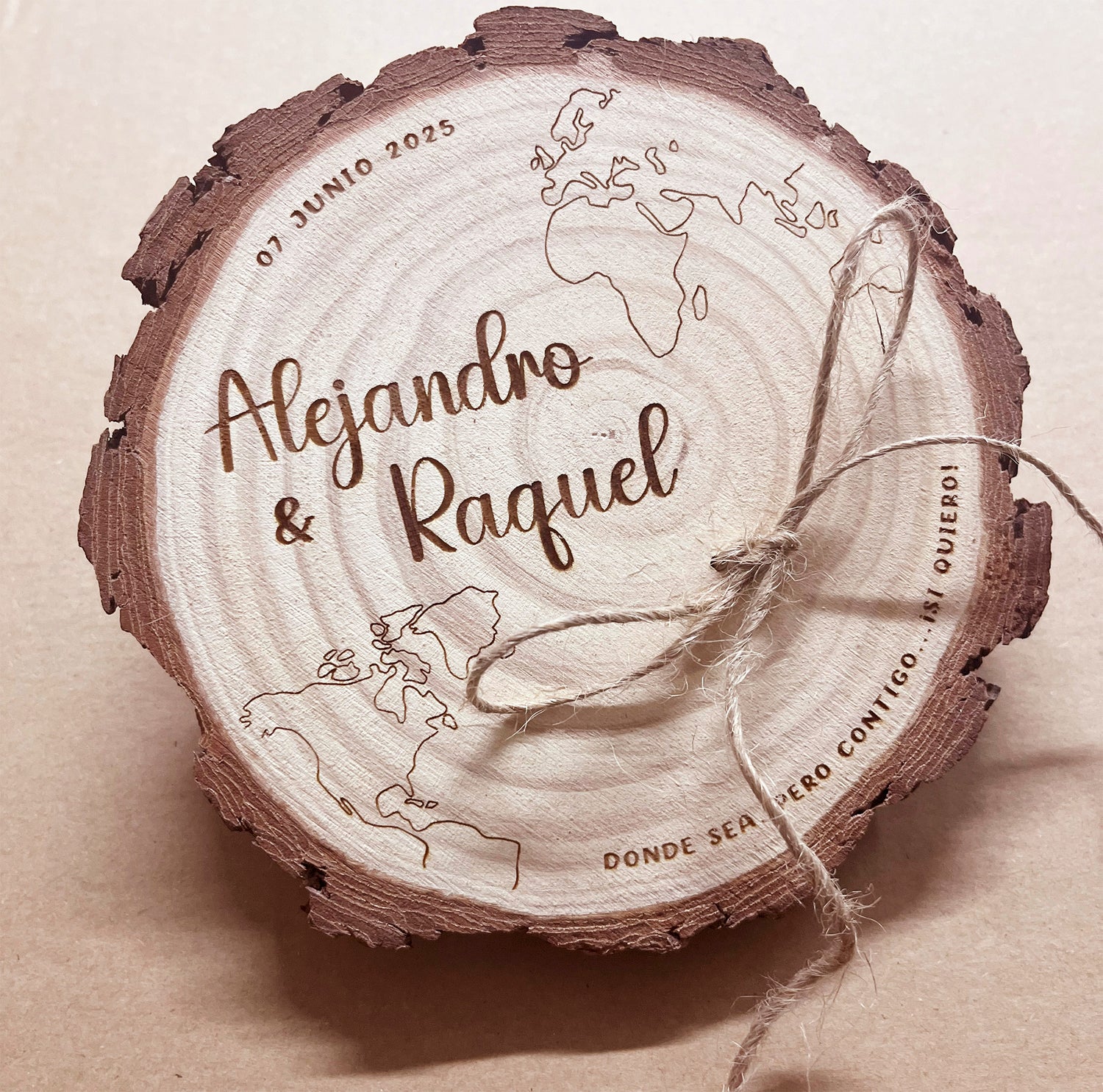 porta alianzas personalizado boda rústica