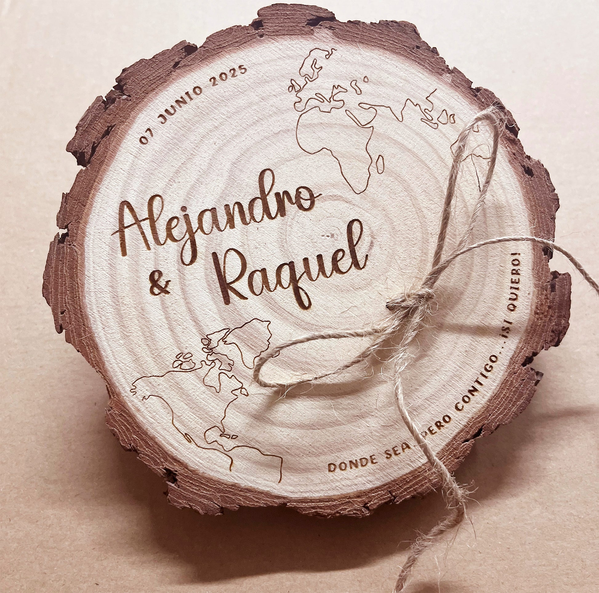 porta alianzas personalizado boda rústica