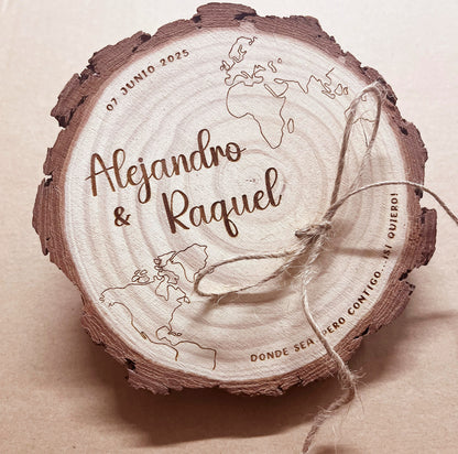 porta alianzas personalizado boda rústica