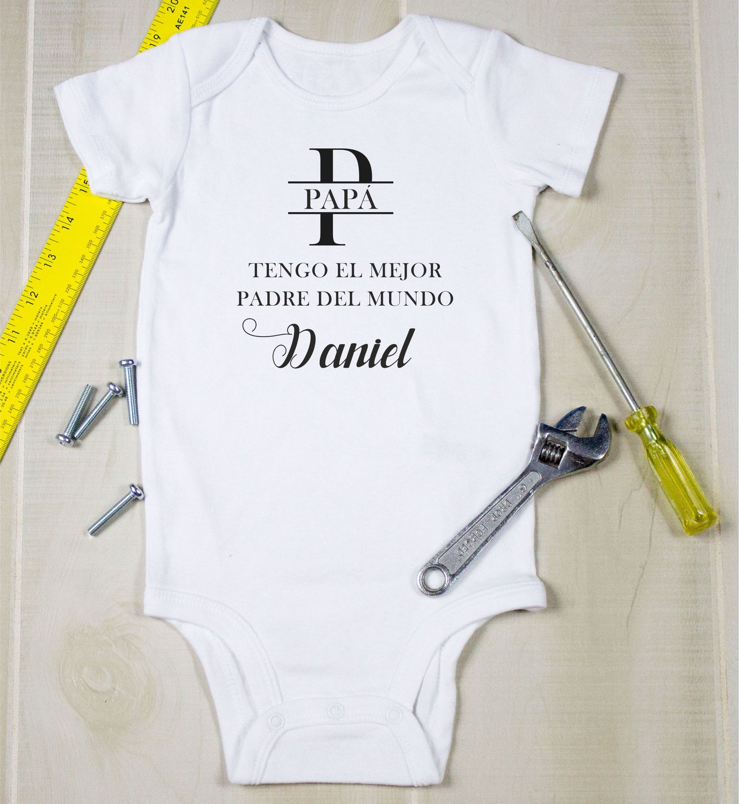 body bebé personalizado con frase para papá en su día