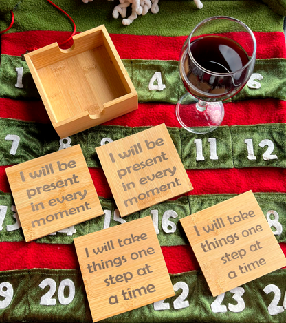 set de posavasos de madera personalizados