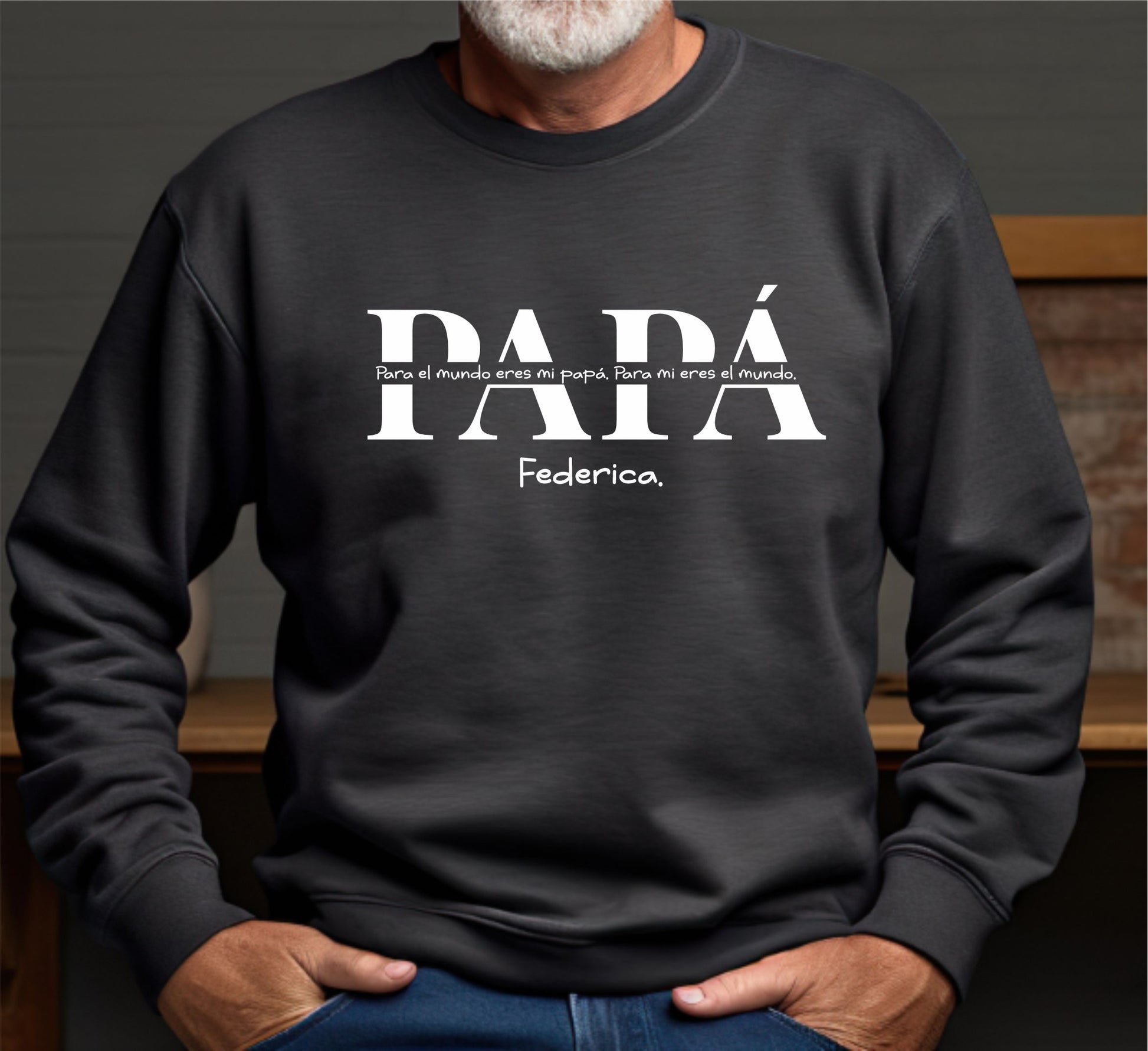 sudadera con diseño monogramas para papá en su día
