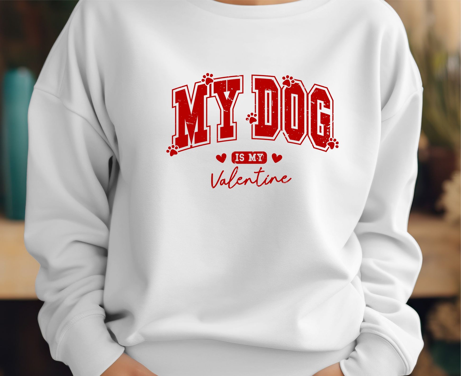 Sudadera blanca My Dog San Valentin TinoPrint