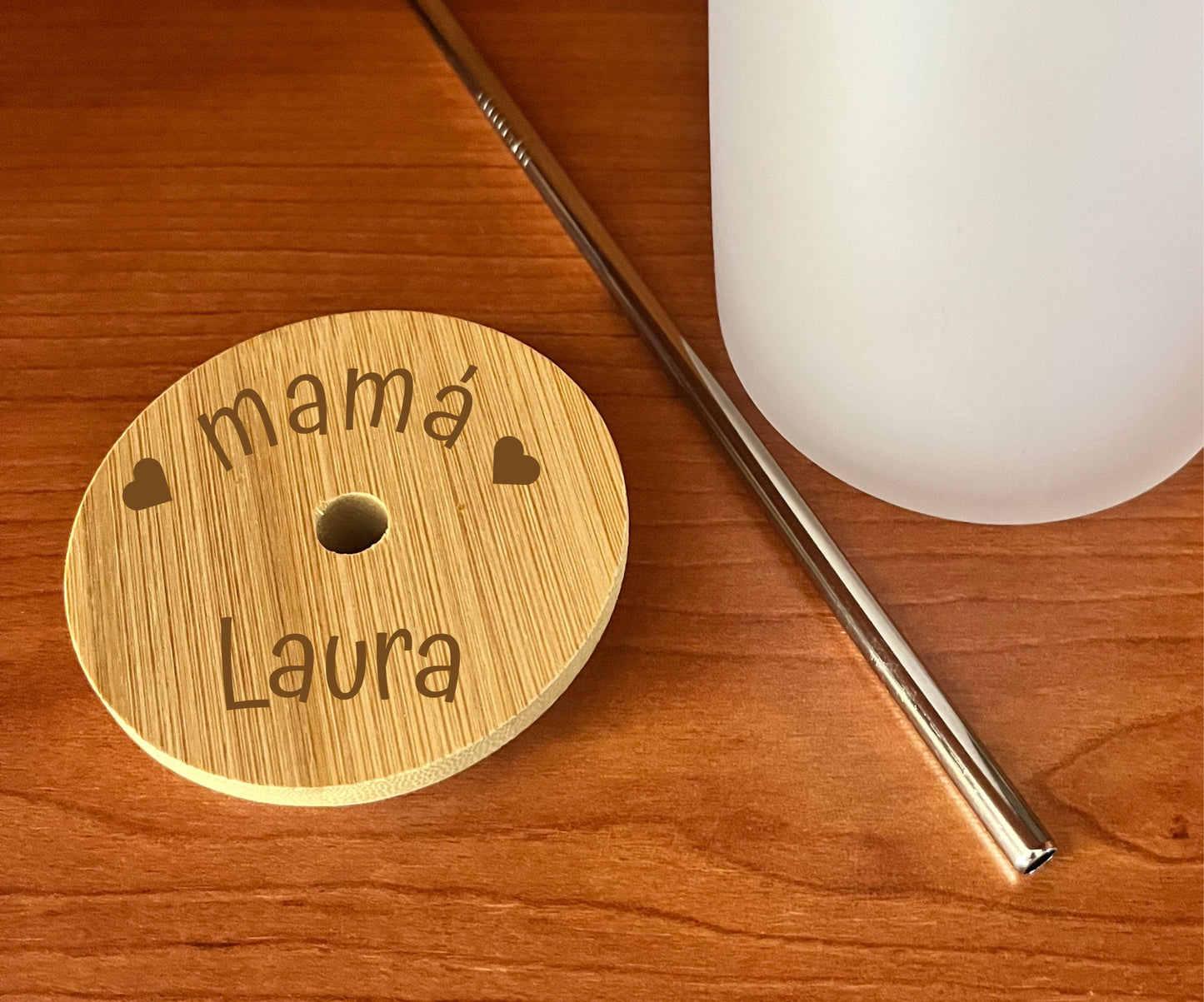 tapa de tarro de vidrio personalizada con láser