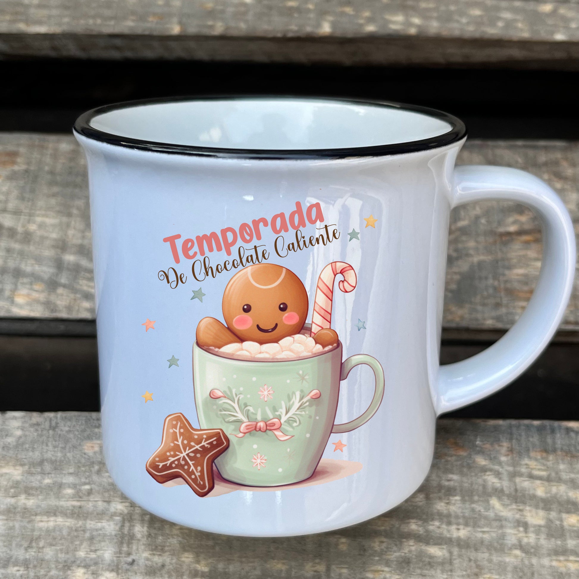 taza cerámica estilo retro personalizada con nombre