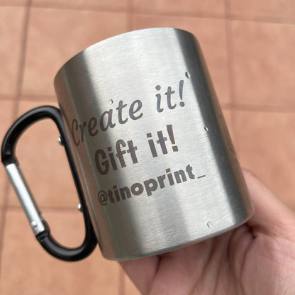taza pequeña metálica personalizada con nombre