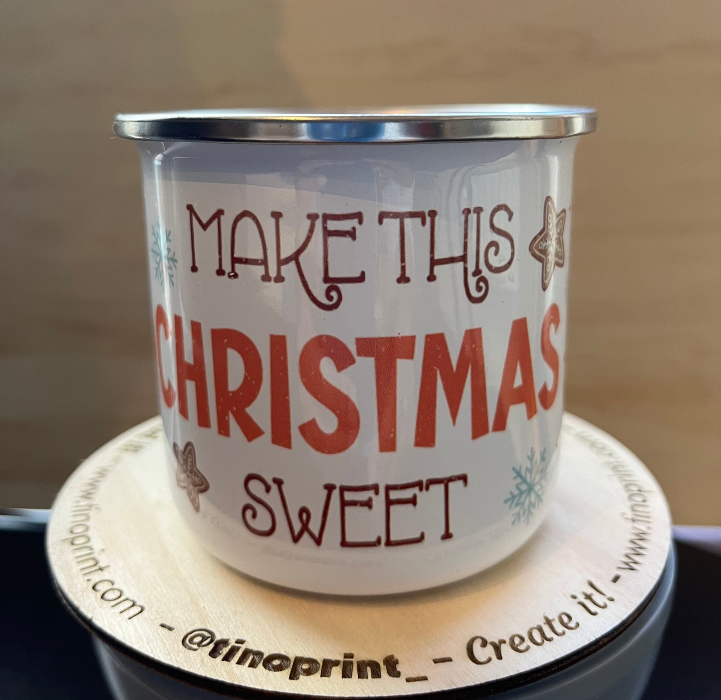 taza metálica retro personalizada 350 ml para regalo