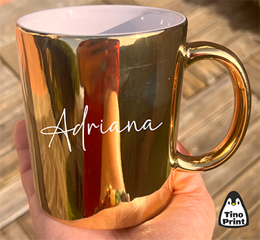 taza metalizada con logotipo personalizada