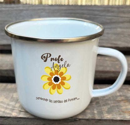 taza metálica retro personalizada 350 ml para regalo