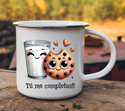 taza metálica vintage personalizada diseño único