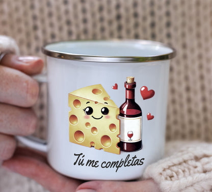 taza metálica vintage personalizada diseño único