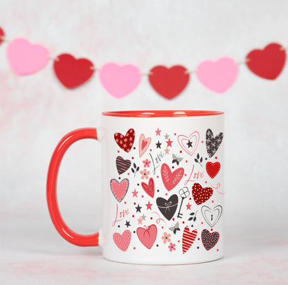 Taza blanca y roja para san Valentín tinoprint