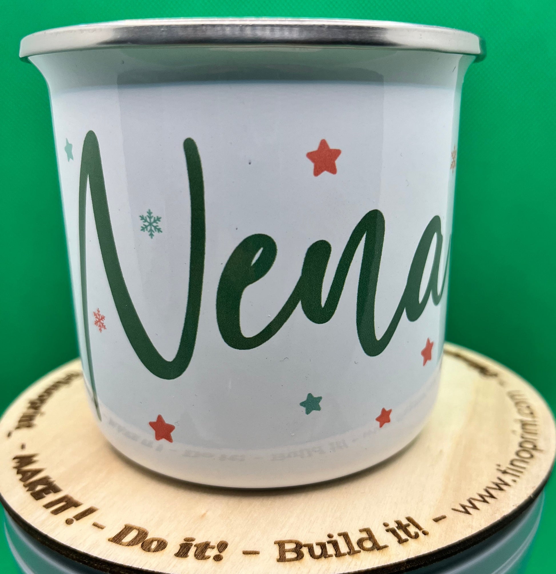 taza metalica vintage personalizada diseño único