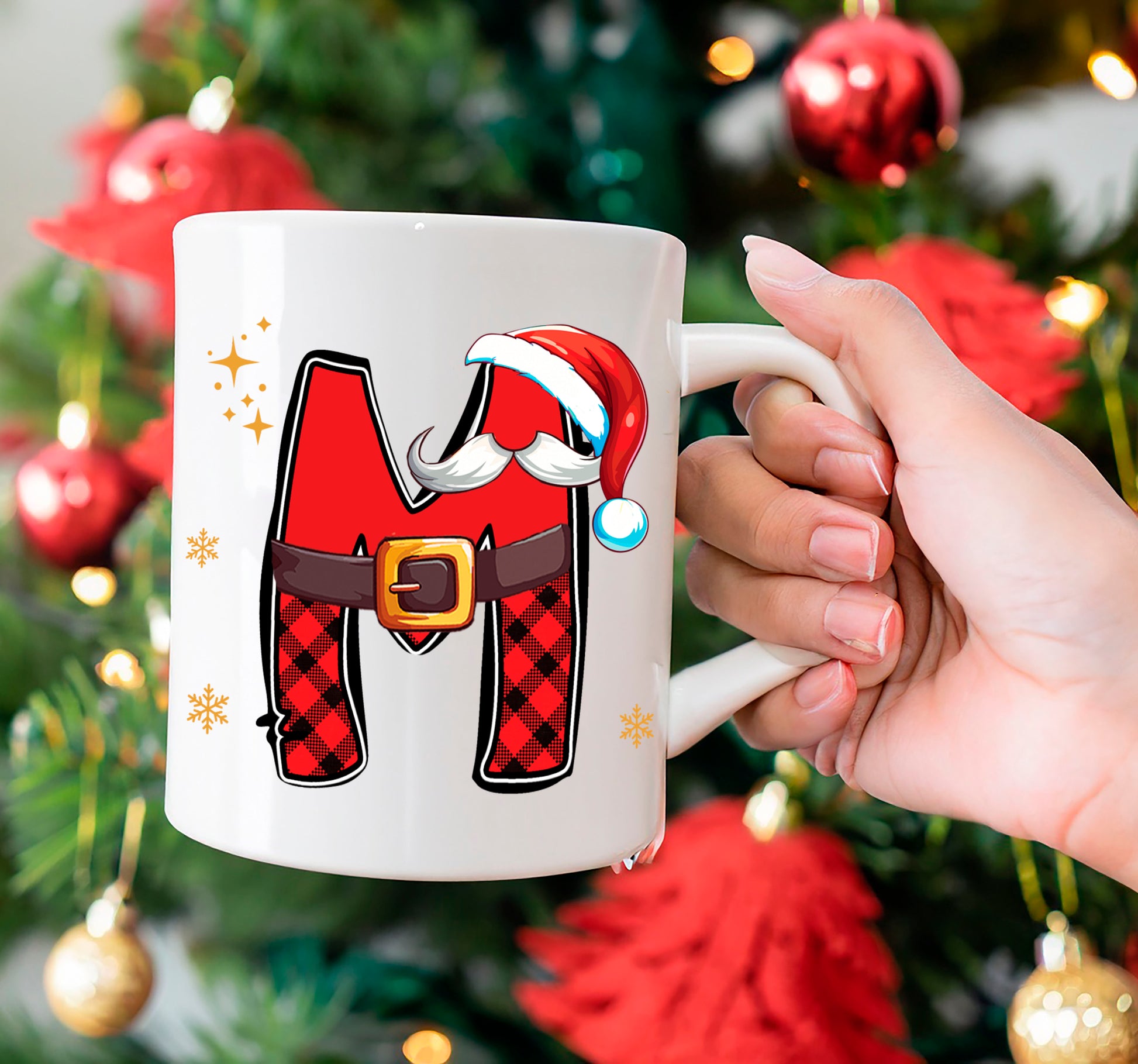 Taza de cerámica para navidad iniciales