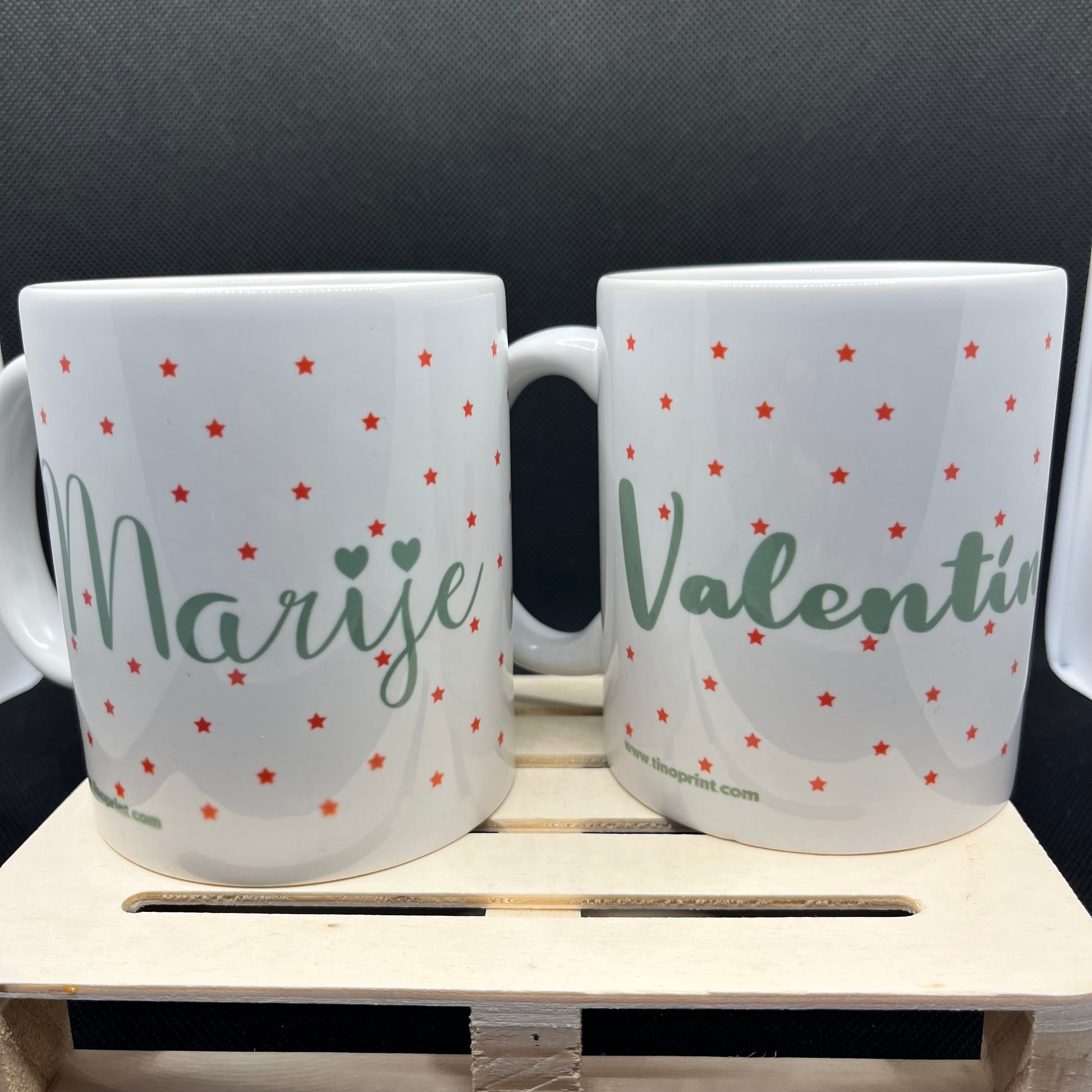 Pareja de tazas de ceramica navidad