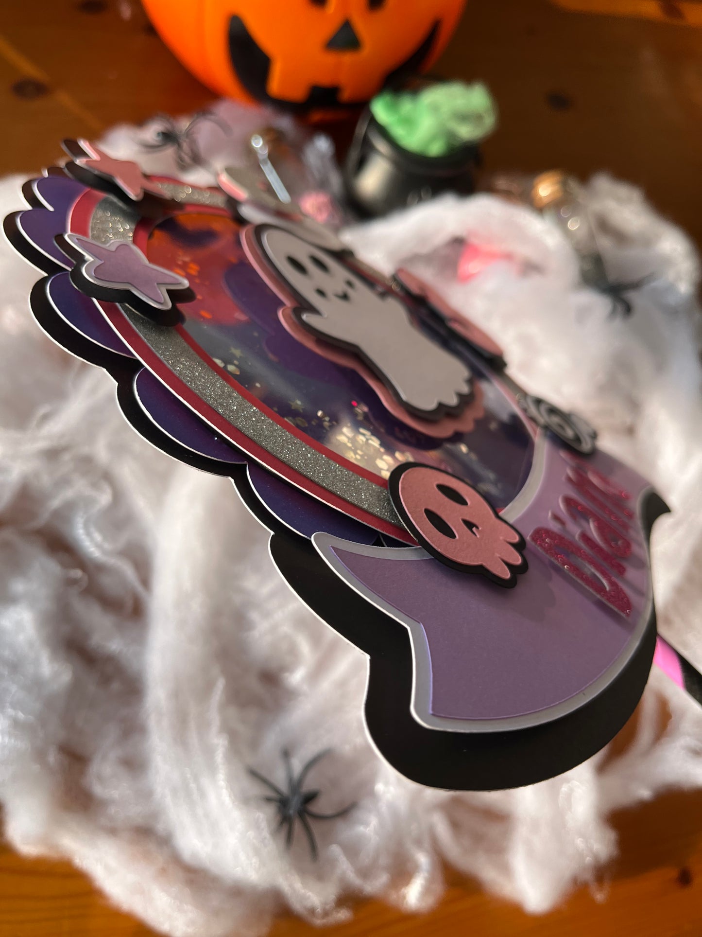 Topper artesanal con tres capas de cartulina y efecto tridimensional