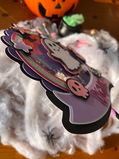 Topper artesanal con tres capas de cartulina y efecto tridimensional