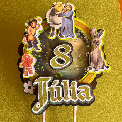 topper cake 3d shake shrek cumpleaños