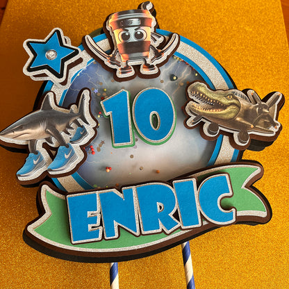 topper cake tralalero tralala 3d shake