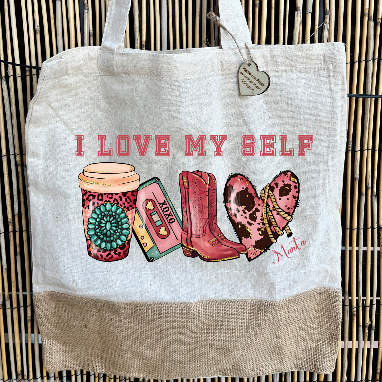 bolsa tote bag ecológica de algodón y yute personalizada