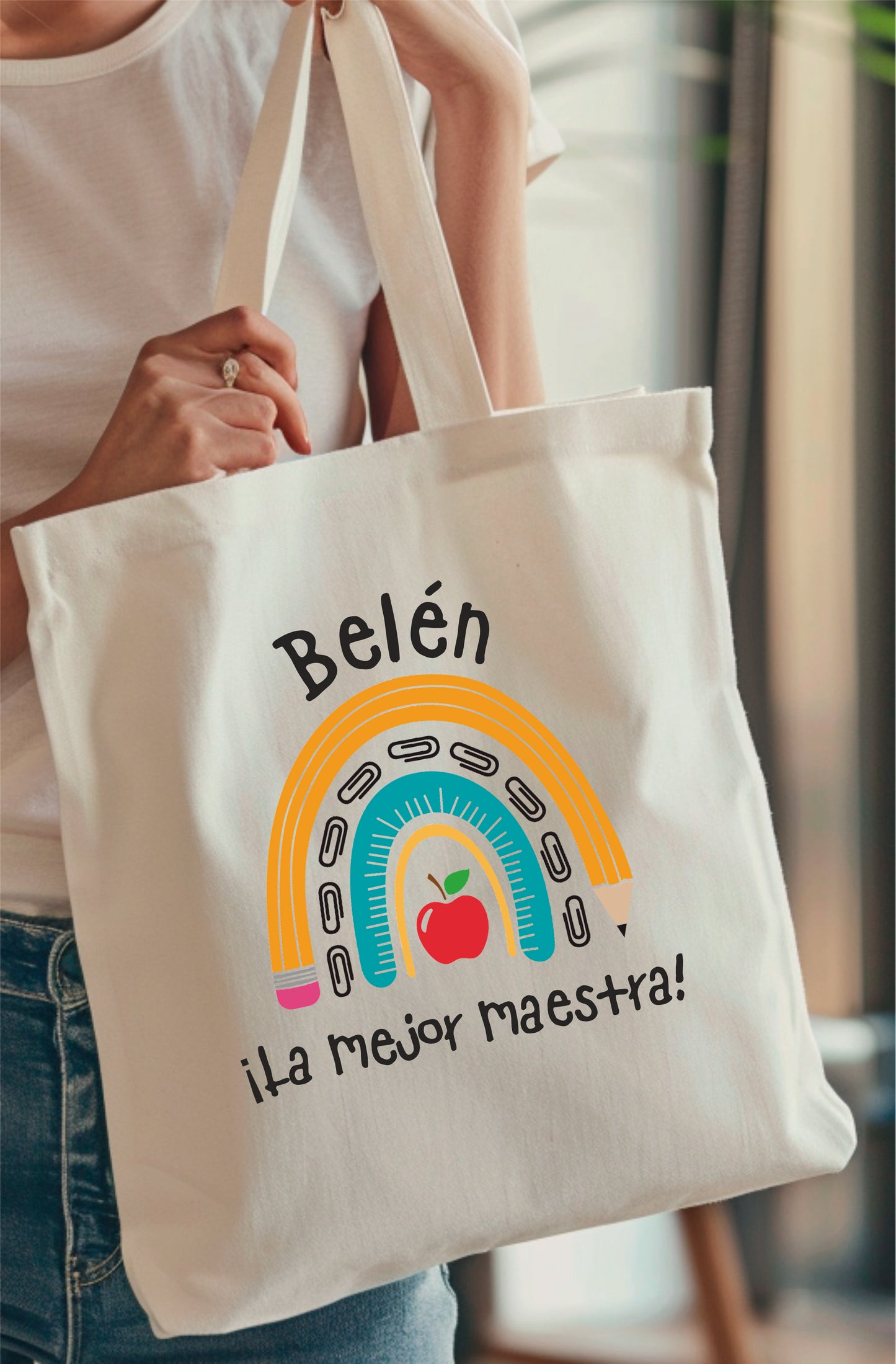 regalo original para maestra bolsa personalizada